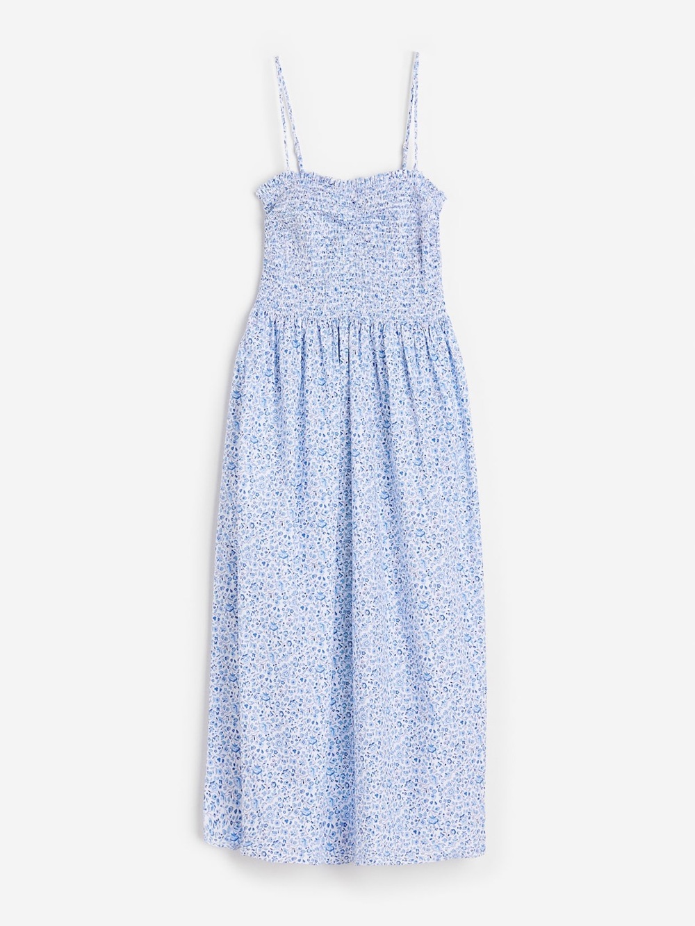 H&M Smocked Floral Sundress - Light Blue